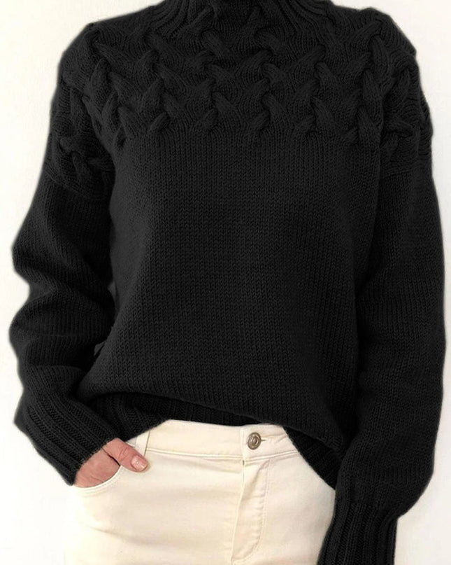Lässige Rollkragenpullover aus festem Gewebe