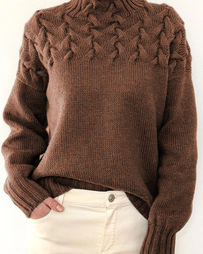 Lässige Rollkragenpullover aus festem Gewebe