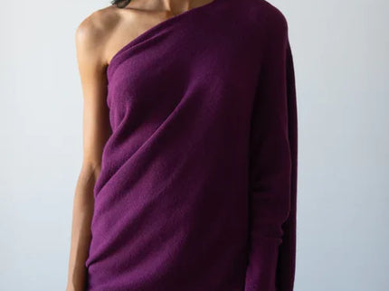 Asymmetrisch drapierter Pullover