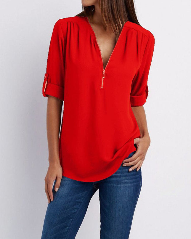 Langärmelige Lockere Bluse