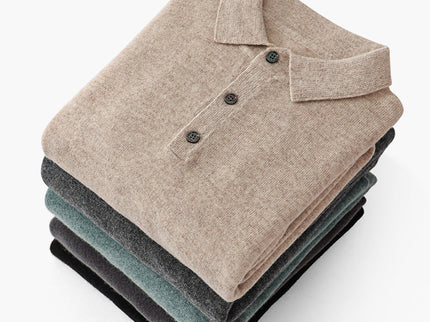 Bennett | Luxuriöser Herren Kaschmirpullover mit Polokragen & Knopfleiste