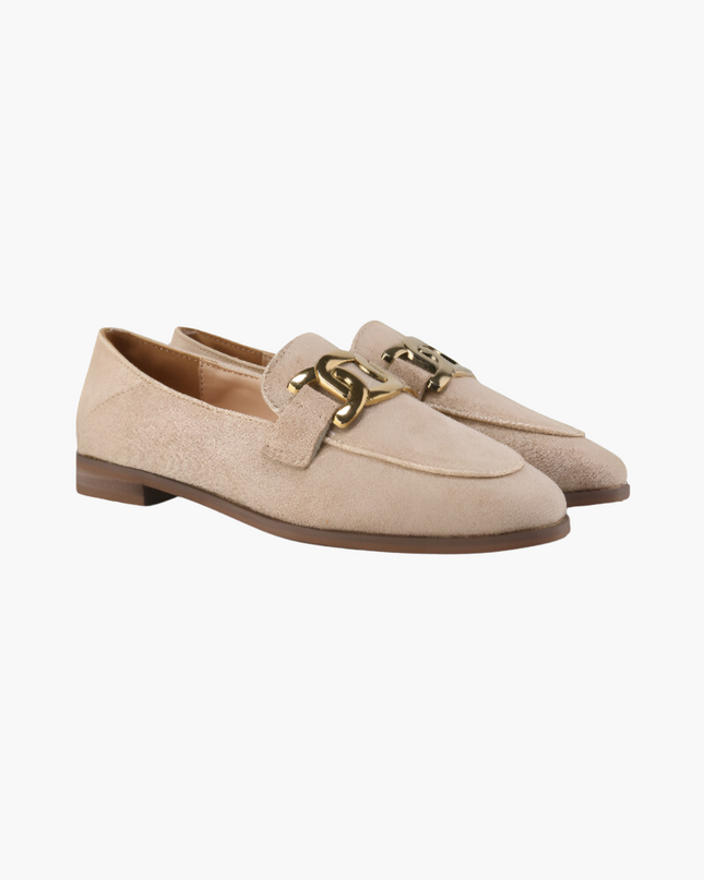 Jessica | Loafer aus Wildleder mit goldener Gliederschnalle