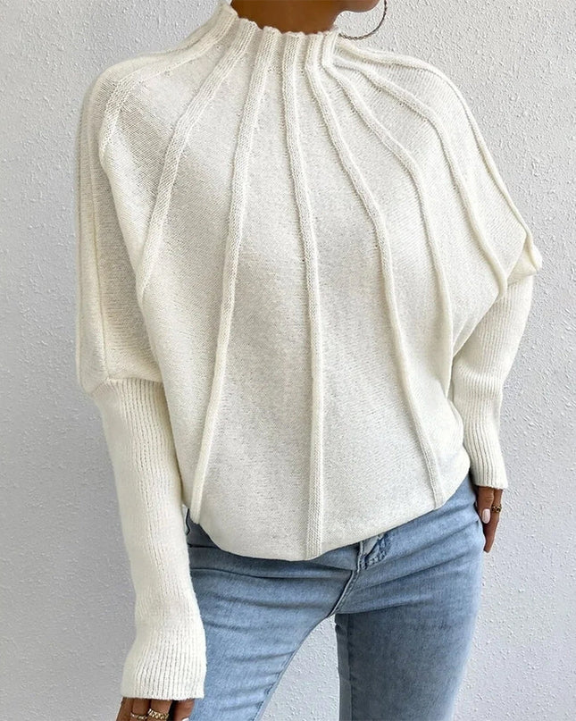 Kaschmir-Strickpullover mit Fledermausärmeln