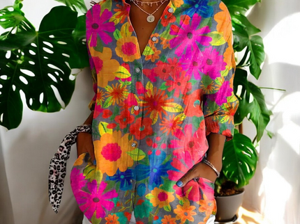 Irene | Stilvolle Blumenbluse