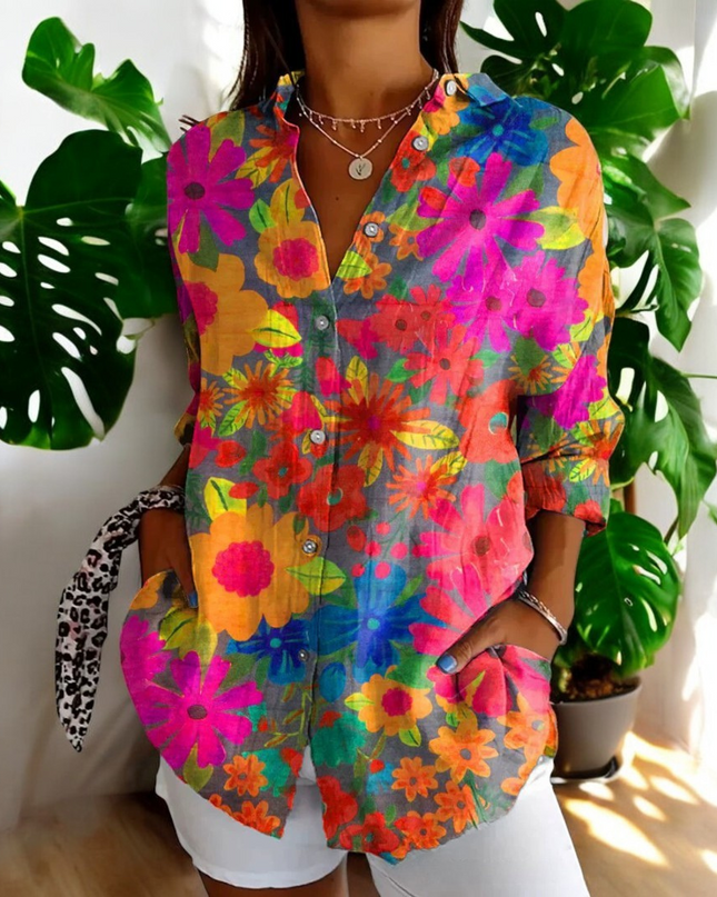Irene | Stilvolle Blumenbluse