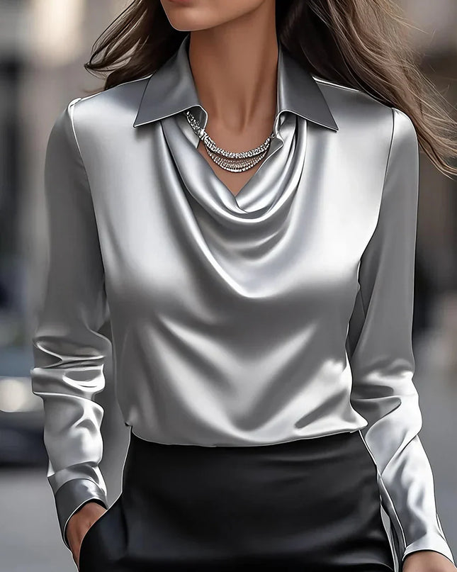 Demi - Elegante Bluse mit drapiertem Kragen