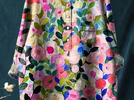 Alodia | Florale Französische Vintage-Bluse