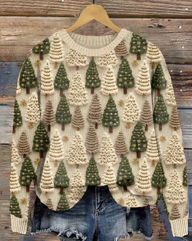 Céline™ - Weihnachts-Pullover mit Weihnachtsbäumen