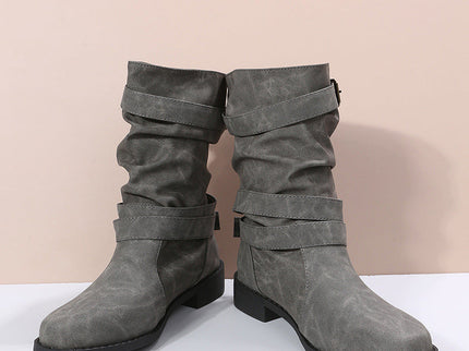Schicke Leder-Stiefel mit Schnallendetail