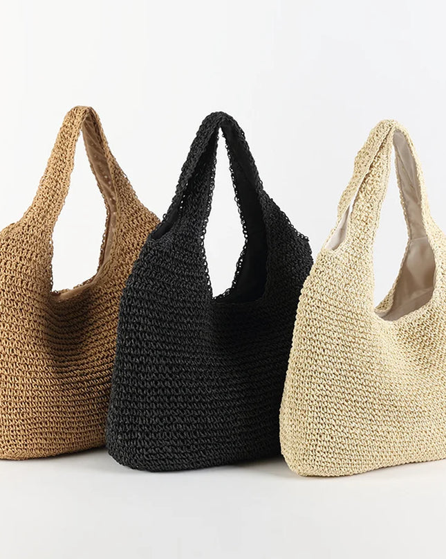 Elegante Stroh-Strandtasche