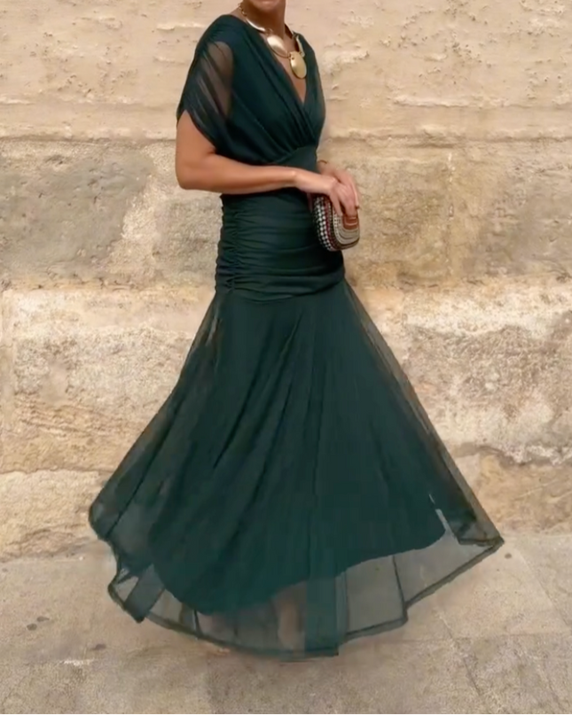 Lady™ - Elegantes Maxikleid für festliche Anlässe mit V-Ausschnitt