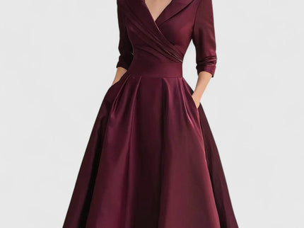 Rosalie | Elegante midi-jurk met een subtiele glans
