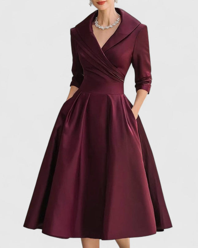 Rosalie | Elegante midi-jurk met een subtiele glans