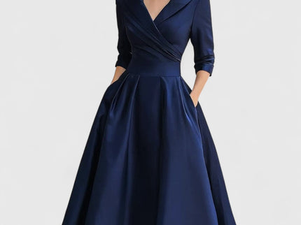 Rosalie | Elegante midi-jurk met een subtiele glans
