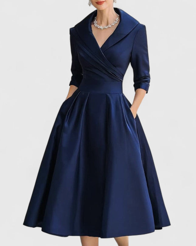 Rosalie | Elegante midi-jurk met een subtiele glans