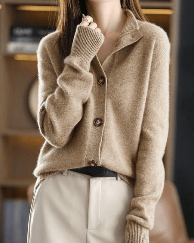 Gemütlicher Kaschmir-Strickcardigan-Pullover