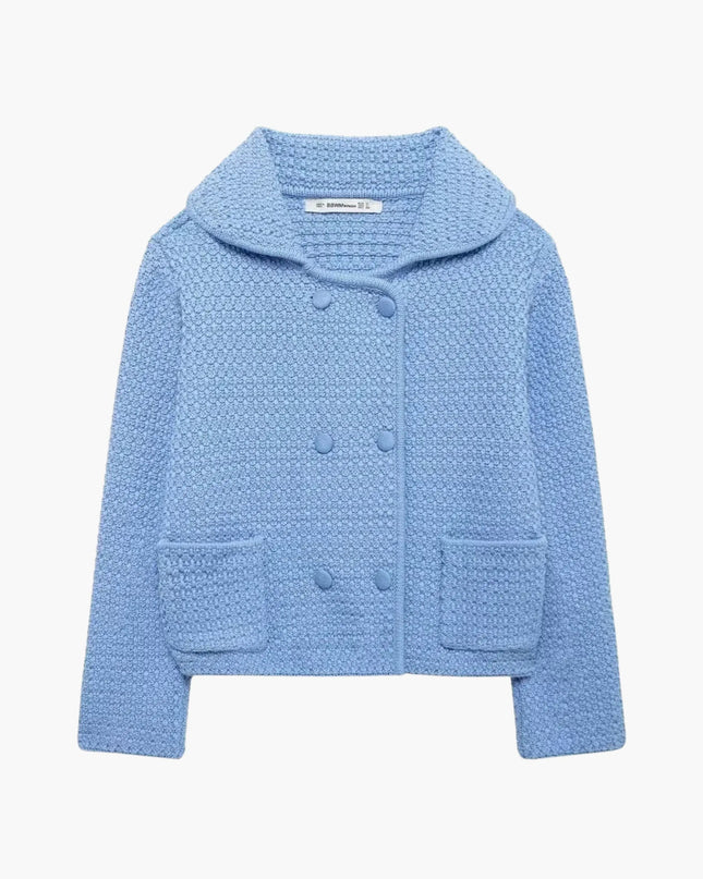 Dietlinde | Texturierte zweireihige Strickjacke
