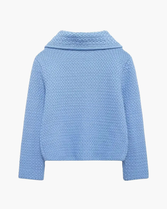 Dietlinde | Texturierte zweireihige Strickjacke