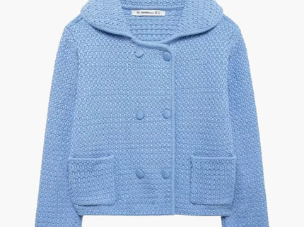 Dietlinde | Texturierte zweireihige Strickjacke