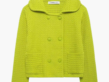 Dietlinde | Texturierte zweireihige Strickjacke