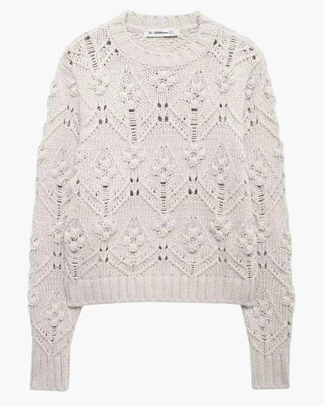 Delia | Modischer Damenpullover aus Zopfmuster