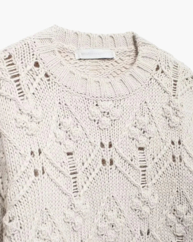 Delia | Modischer Damenpullover aus Zopfmuster
