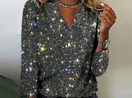 Priscilla - Strahlender Pullover mit V-Ausschnitt für einen eleganten Look