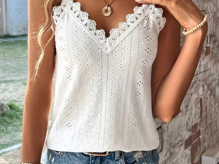 Sizzle Öse Kontrast Spitze Cami Top