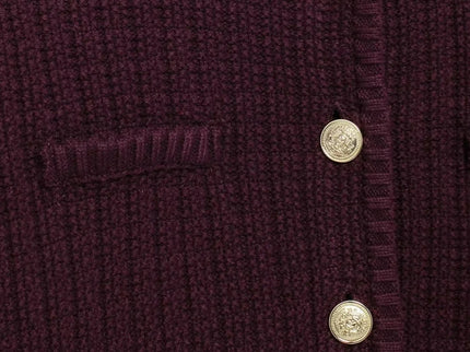 Senta | Strukturierte Strickjacke mit goldenen Knöpfen