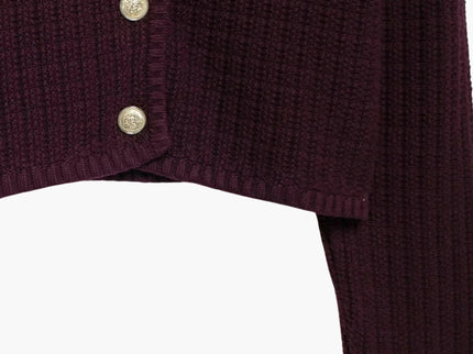 Senta | Strukturierte Strickjacke mit goldenen Knöpfen