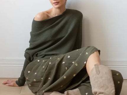 Asymmetrisch drapierter Pullover