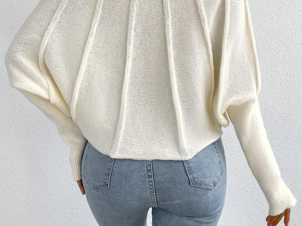 Kaschmir-Strickpullover mit Fledermausärmeln