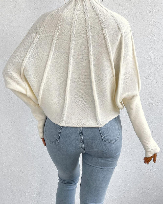 Kaschmir-Strickpullover mit Fledermausärmeln