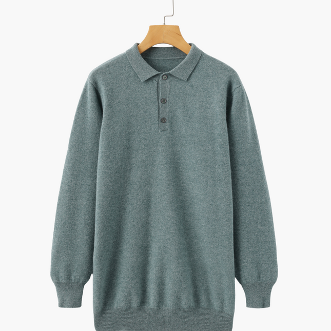 Bennett | Luxuriöser Herren Kaschmirpullover mit Polokragen & Knopfleiste