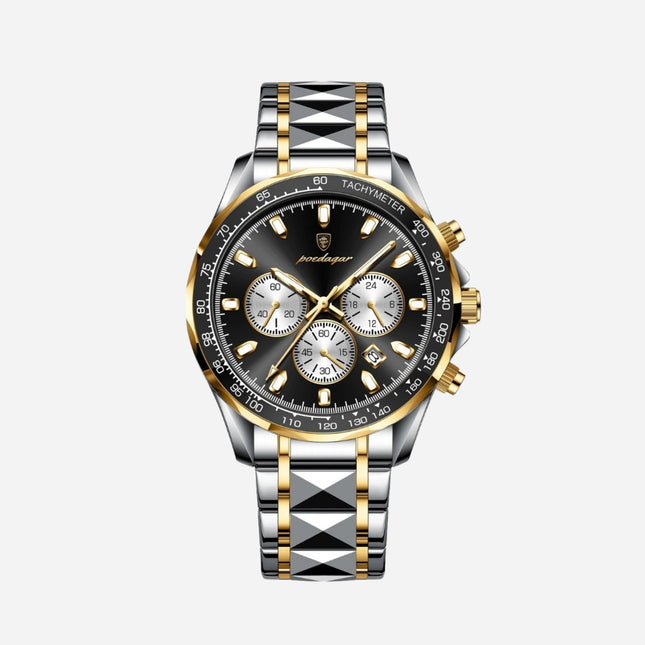 Luxuriöse Herren-Sportuhr mit wasserdichtem Quarzwerk und Chronograph