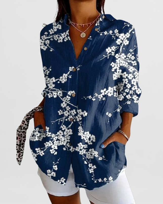 Hilda | Elegante Vintage-Bluse mit Blumenmuster