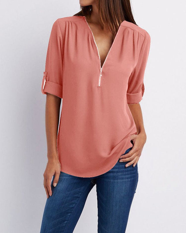 Langärmelige Lockere Bluse