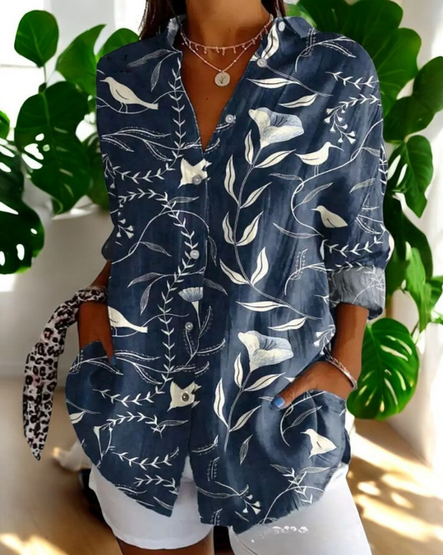 Irene | Stilvolle Blumenbluse