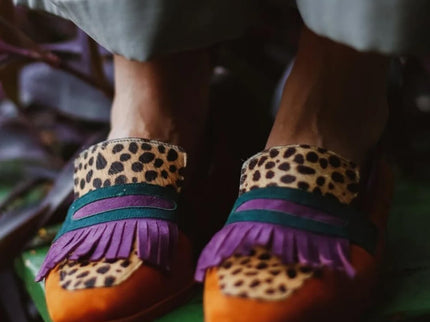 Birgit | Loafer mit Fransen und Tierprint