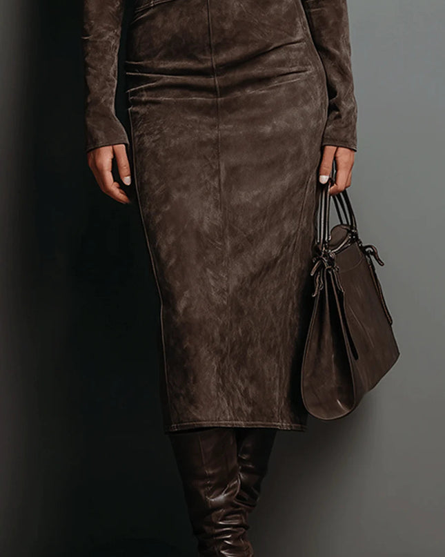 Giada | Midikleid aus Wildleder