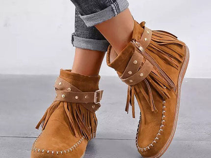 Jelaa - Charmante warme Retro-Stiefel mit modischen Fransen