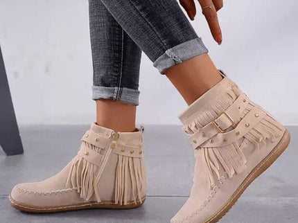 Jelaa - Charmante warme Retro-Stiefel mit modischen Fransen