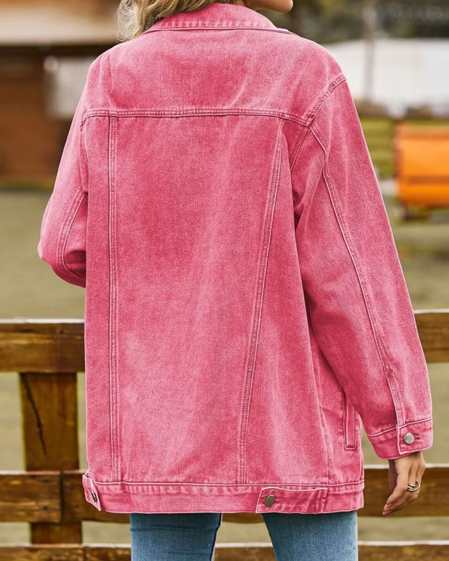 Lidi - Button Down Jeansjacke aus gewaschenem Denim
