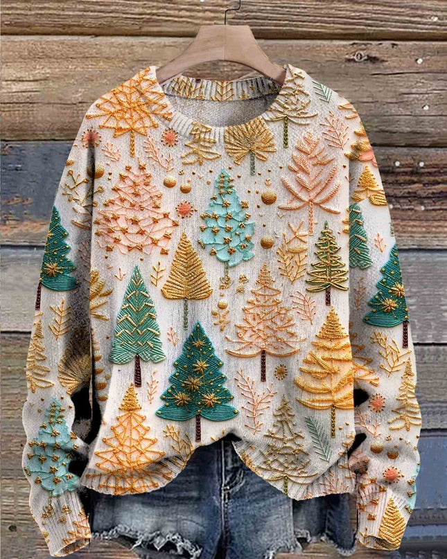 Céline™ - Weihnachts-Pullover mit Weihnachtsbäumen