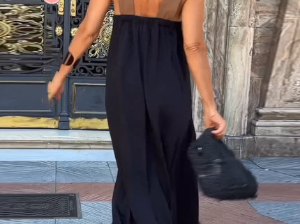 Salve™ - Elegantes Kleid mit Kontrastfarbe