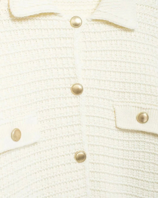 Ivonne | Texturierte Strickjacke mit Knopfleiste