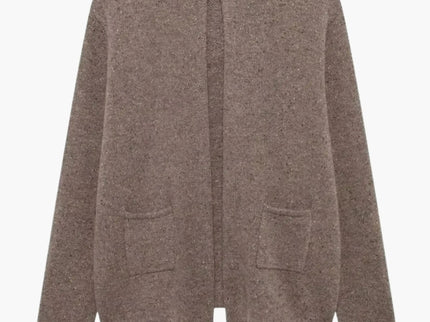 Irma | Strickjacke mit offener Vorderseite und hohem Kragen