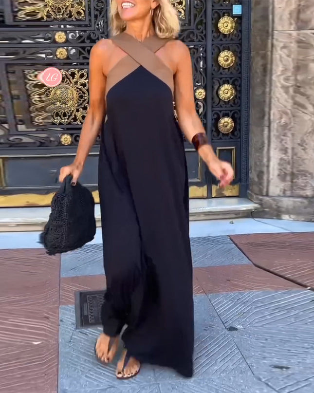 Salve™ - Elegantes Kleid mit Kontrastfarbe