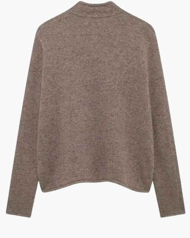 Irma | Strickjacke mit offener Vorderseite und hohem Kragen