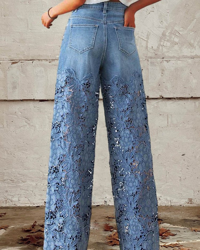 Britta | Damenjeans mit Spitze und Patchwork